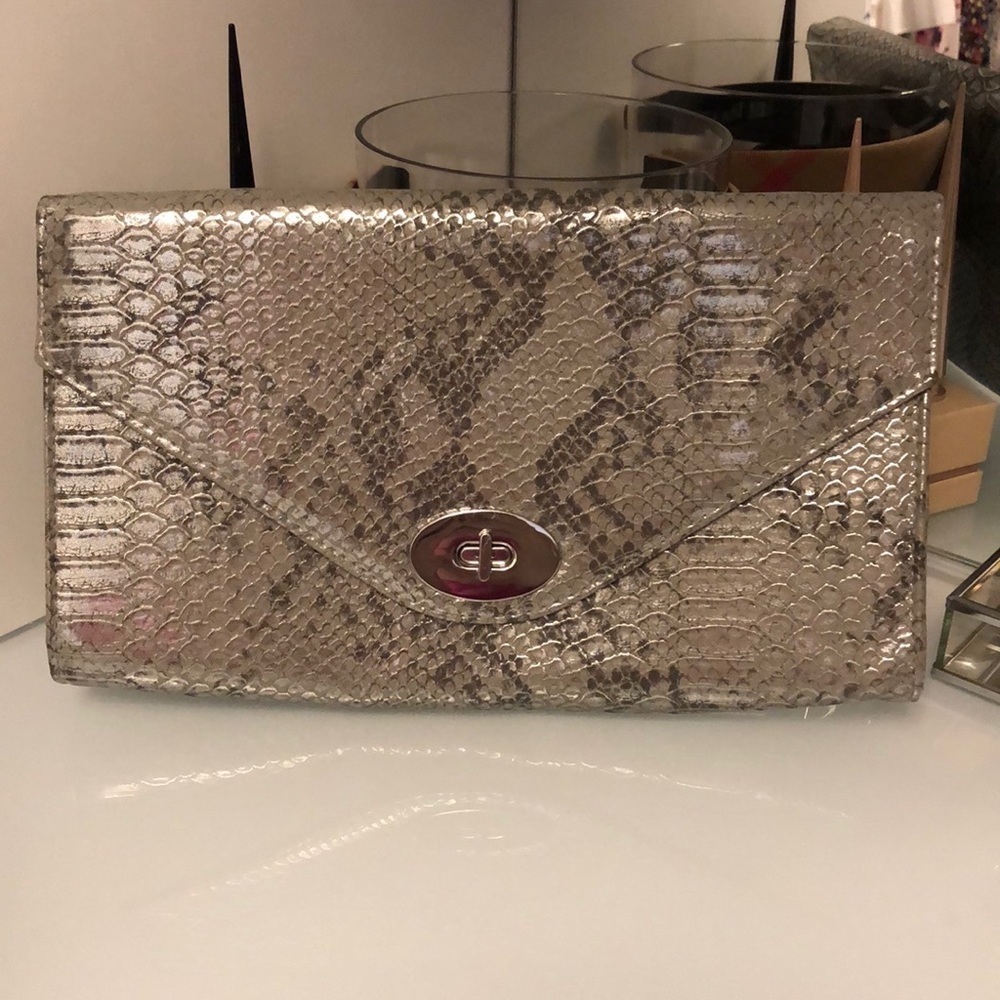 H&M Silver Snakeskin Clutch - Picture 2 of 10